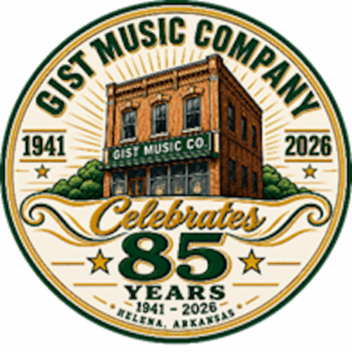 Gist Music Company 85th Anniversary badge, 1941–2026